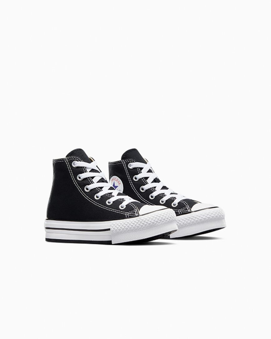 Topanky Na Platforme Converse Chuck Taylor All Star Lift Vysoke Dievcenske Čierne Biele Čierne | SK P11QBC6